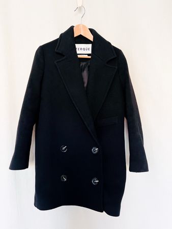 UTERQUE Wollmantel Grösse S schwarz Wintermantel