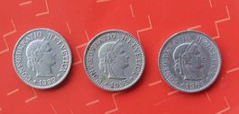 CH, 3 x 5 Rappen 1939-1955-1963