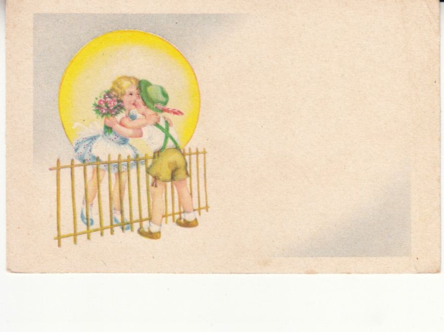 Ansichtskarten: Kitschkarte Kuss ca. 1940 – Gebraucht aus Bürglen TG von StampGraf