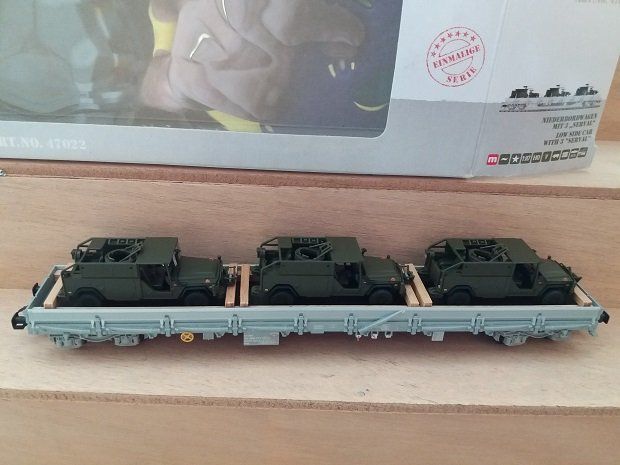8658 WAGON PLAT avec Bobines militaire US Army Model Power HO 1/87 EUR
