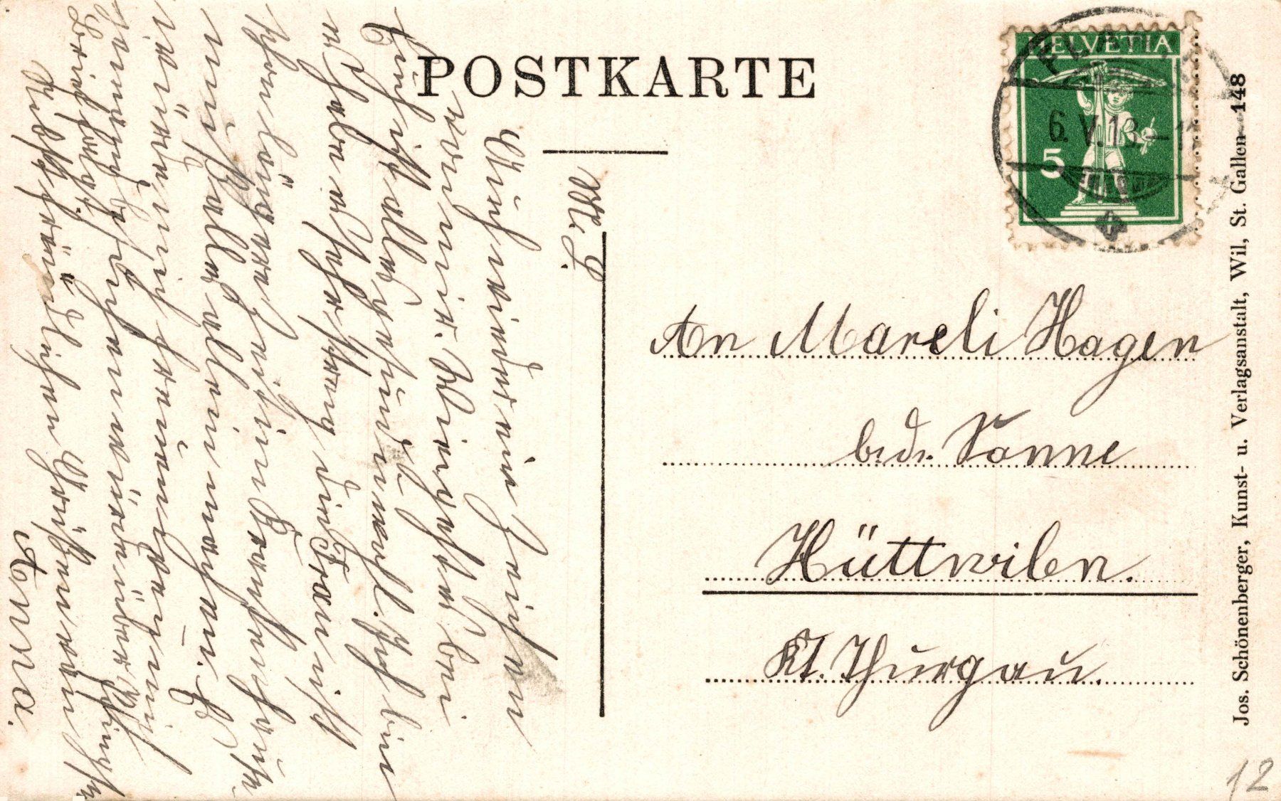 Cartoline postali: Flawil. Stickereihäuser – Usato da Bronschhofen venduto da Astore 1