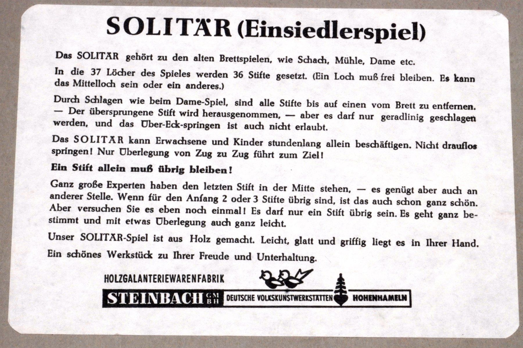 Spiele: Antikes Solitär Einsiedlerspiel – Gebraucht aus St. Gallen von fabreto 1