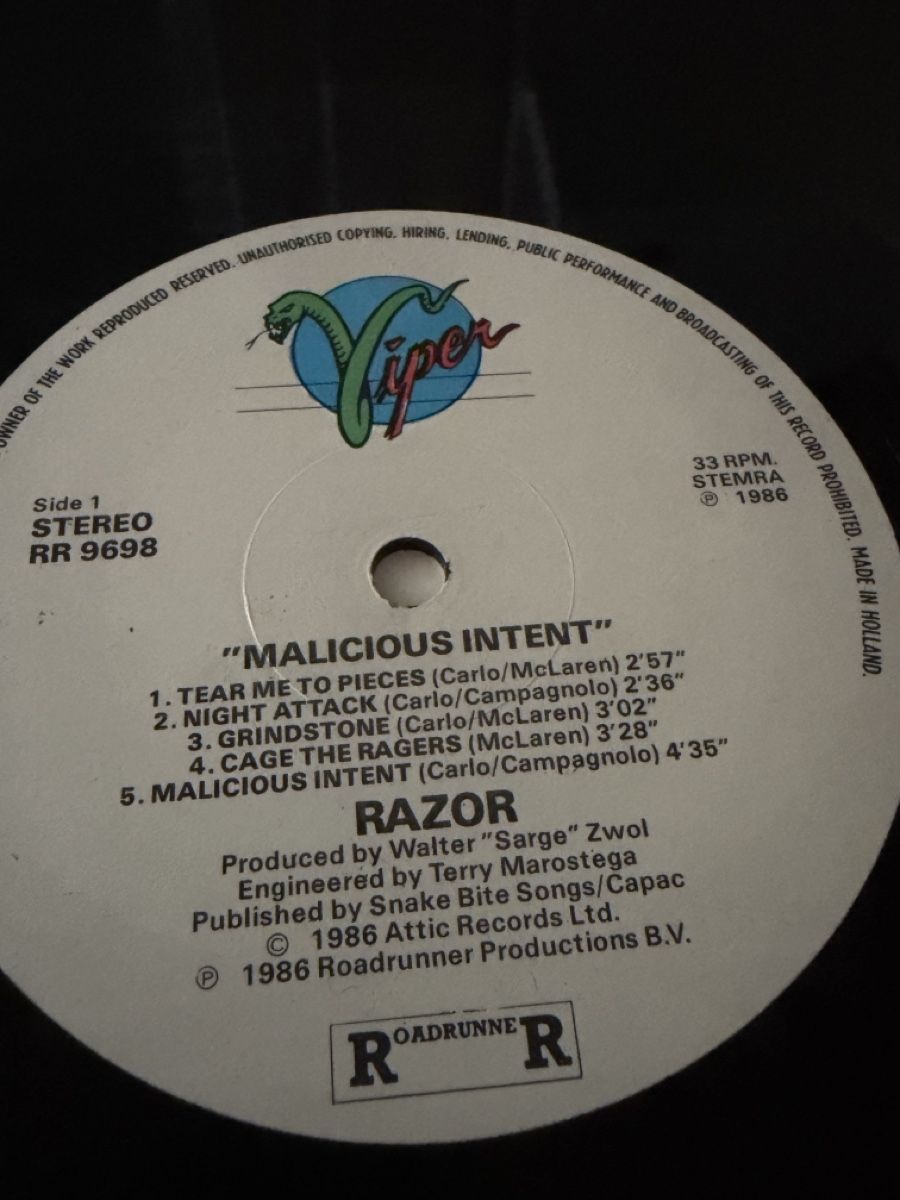Dischi in vinile: Razor – Executioner’s Song + Malicious Intent OG Bundle – Usato da Muttenz venduto da Petar777 8