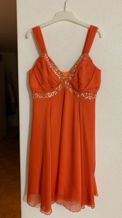 Sommerliches, oranges Apart-Kleid, Grösse 36/S, Top Zustand