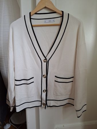 Cardigan beige et noir Mango S