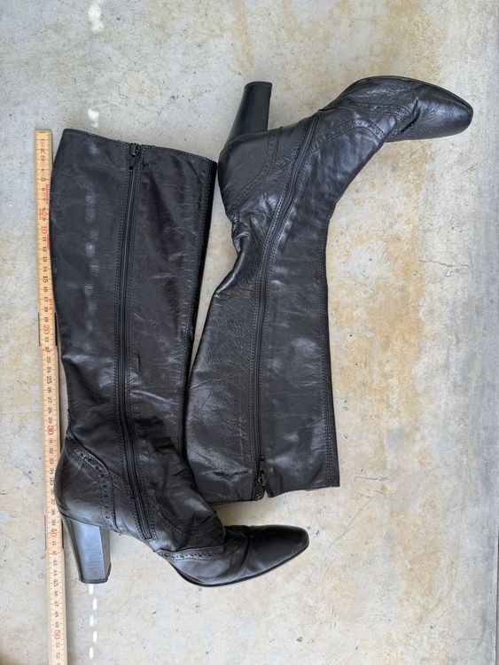 Damenschuhe: Bottes vintage cuir noir 37 Stiefel Stivali Boots US 6 UK 4 – Gebraucht aus Gipf-Oberfrick von SecondHandMisc 7