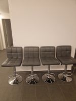 4er Set Barhocker grau – Höhenverstellbar & Drehbar