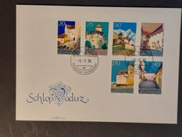 ET- und Satz Schloss Vaduz, 6 Werte, gest. 5.3.1990