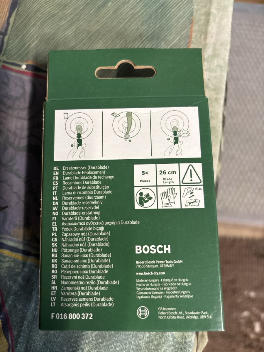 Bosch Tagliaerba: Lame Durablade Bosch – Nuovo e nell'imballaggio originale da Moutier venduto da sandrinesmb 1