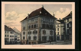 AK Rapperswil, Rathausplatz mit Brunnen