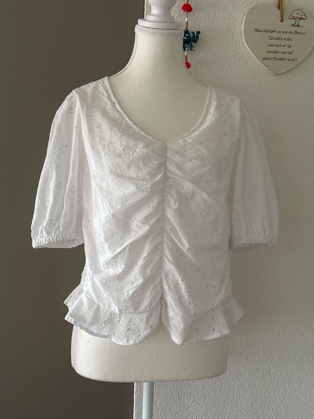 Camicette: Kurzarm Blusenshirt weiss von Chicorée Gr. L – Usato da Brunnen venduto da Nala2929 1