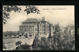 AK Neuchâtel, Ecole de Commerce, 1906