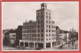 Basel - Aeschenplatz mit Röchlingbank - Fotokarte ca. 1930