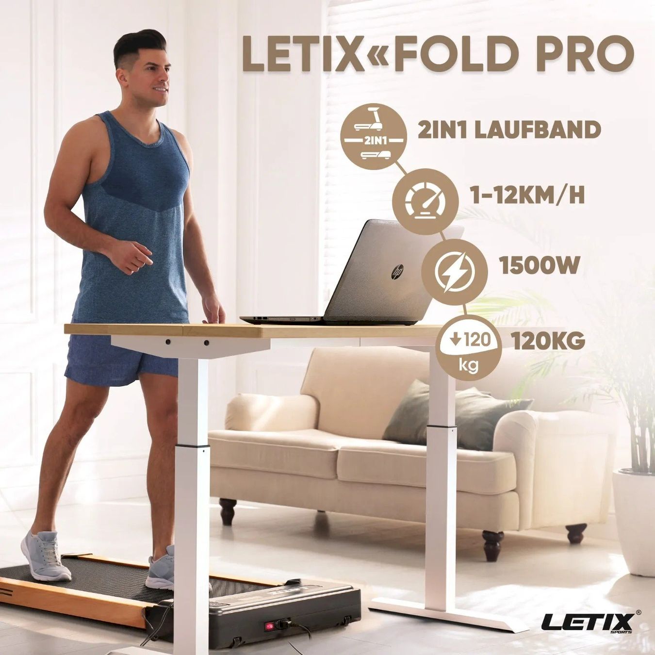 Hometrainer: Elektrisches Laufband FoldPro Holz-Optik – Neu und originalverpackt aus Bottighofen von zaap 5