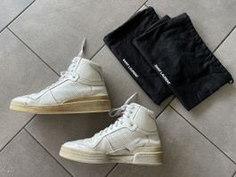SAINT LAURENT - SL/24 Perforated Leather High-Top Sneakers