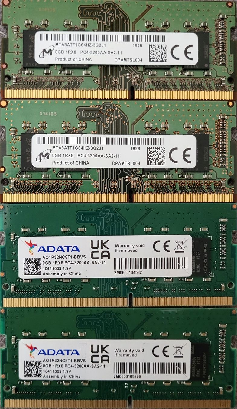 Memory / RAM: 4x 8GB DDR4 RAM Module PC4-3200AA-SA2-11 – Gebraucht aus Zürich von Gulbi1919