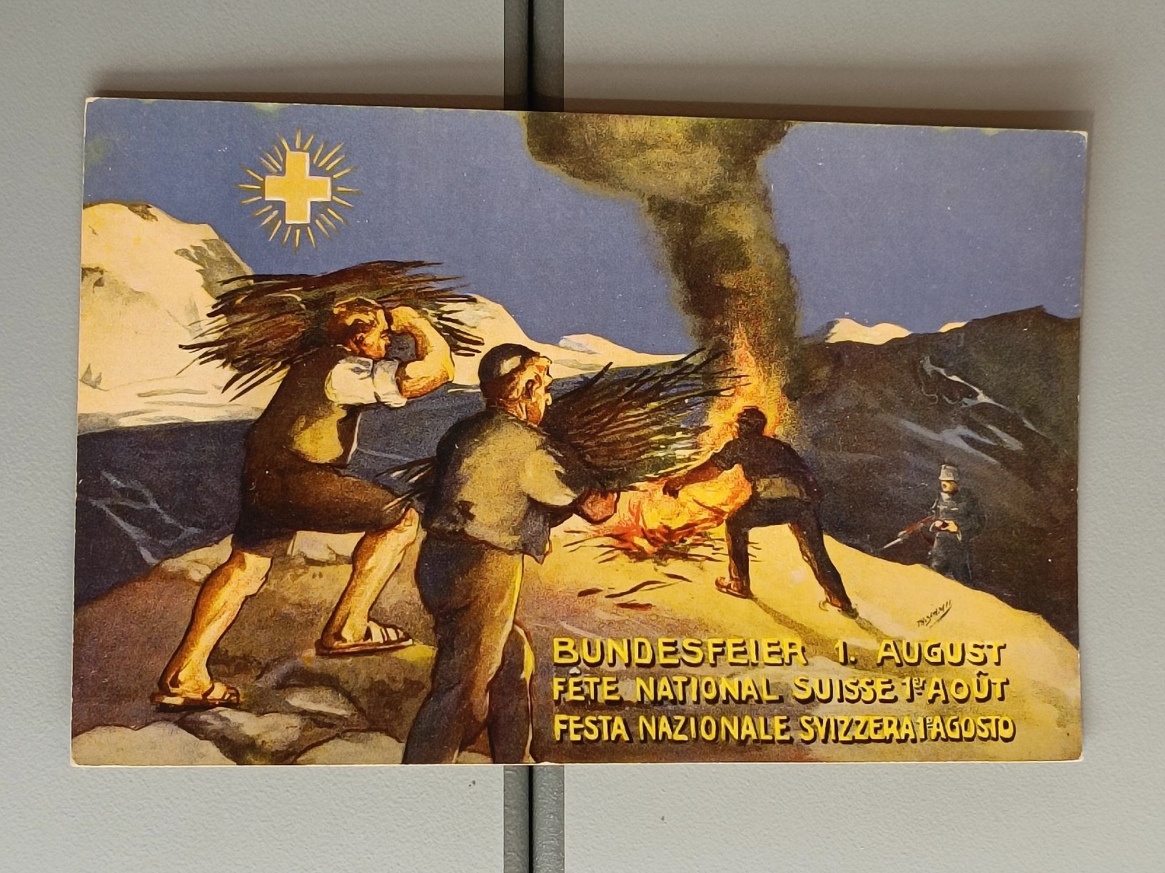 Ansichtskarten: Alte Litho PK / Bundesfeier 1. August ca. 1925 – Gebraucht aus Brugg AG von Ente015