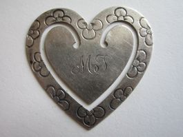 Buchzeichen Herzform  Silber 925