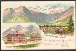 -Litho Gruss aus Adelboden , 1902