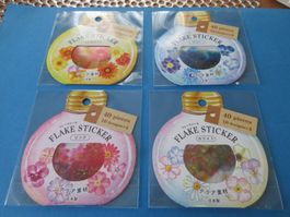 4 packs Seal/FLAKE STICKER/Aufkleber/Flower/Blumen/New!!