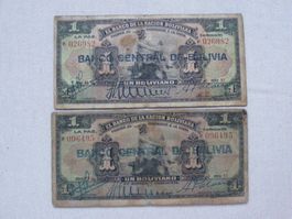 Bolivien 1 Boliviano Banknote von 1911, gebraucht, alt