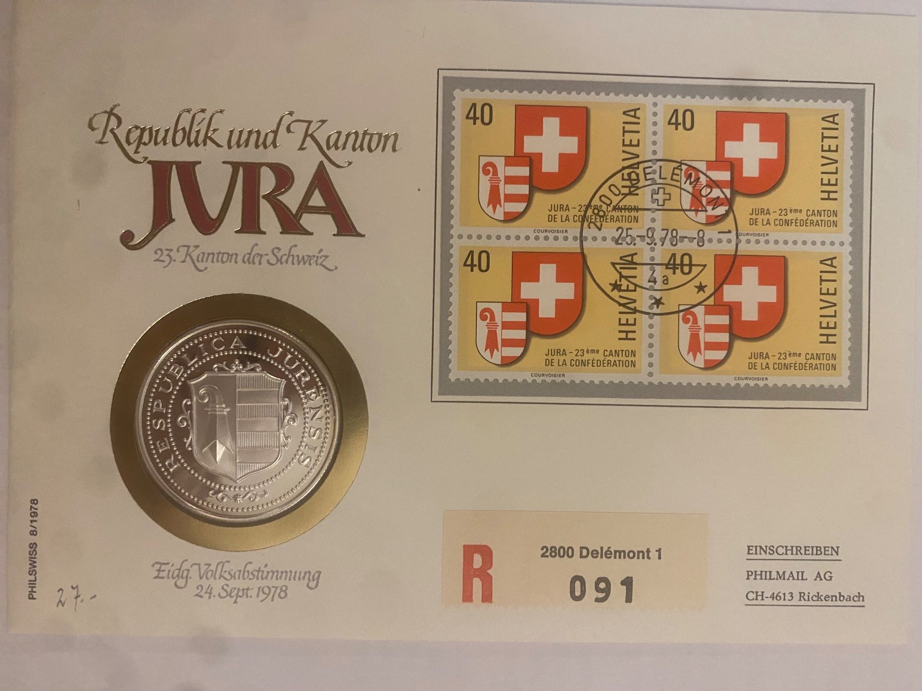Medaglie: Numisbrief Jura – Nuovo e nell'imballaggio originale da Muralto venduto da Alex1912