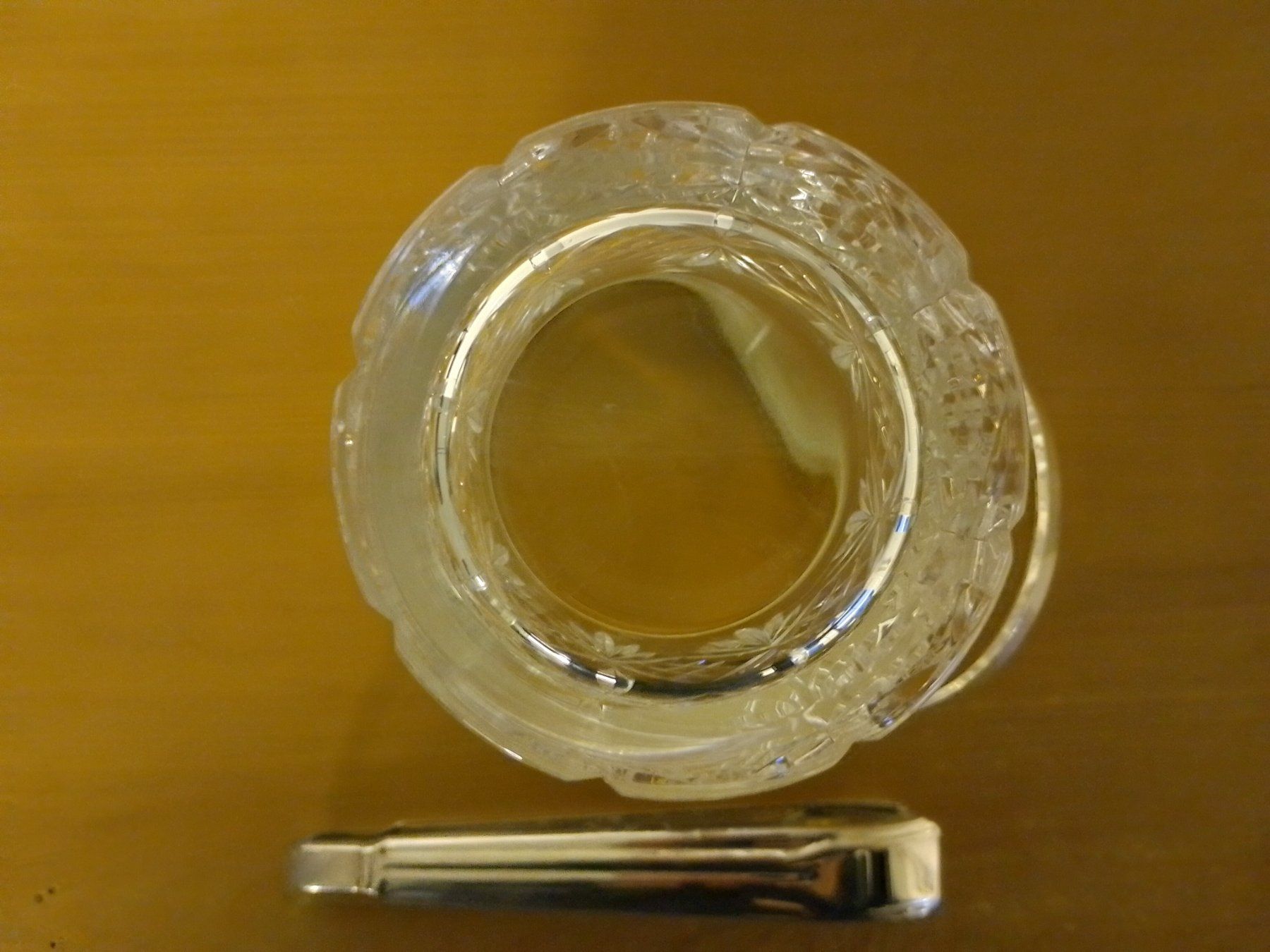 Sonstiges: Edler Kristall Eiskübel mit EIS ZANGE, Vintage Versilbert!!! – Gebraucht aus Zürich von 0814 3