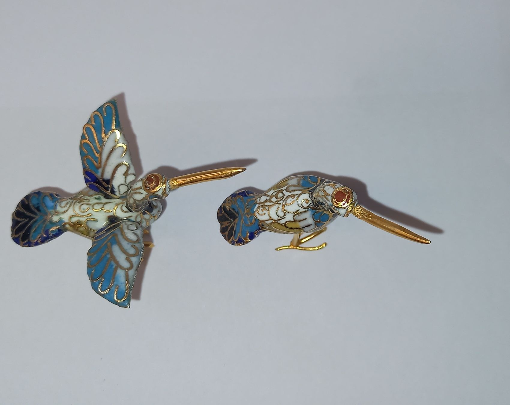 Tutte le decorazioni: 2 Vögel farbig emailiert aus Messing – Usato da Reiden venduto da jasi029 2
