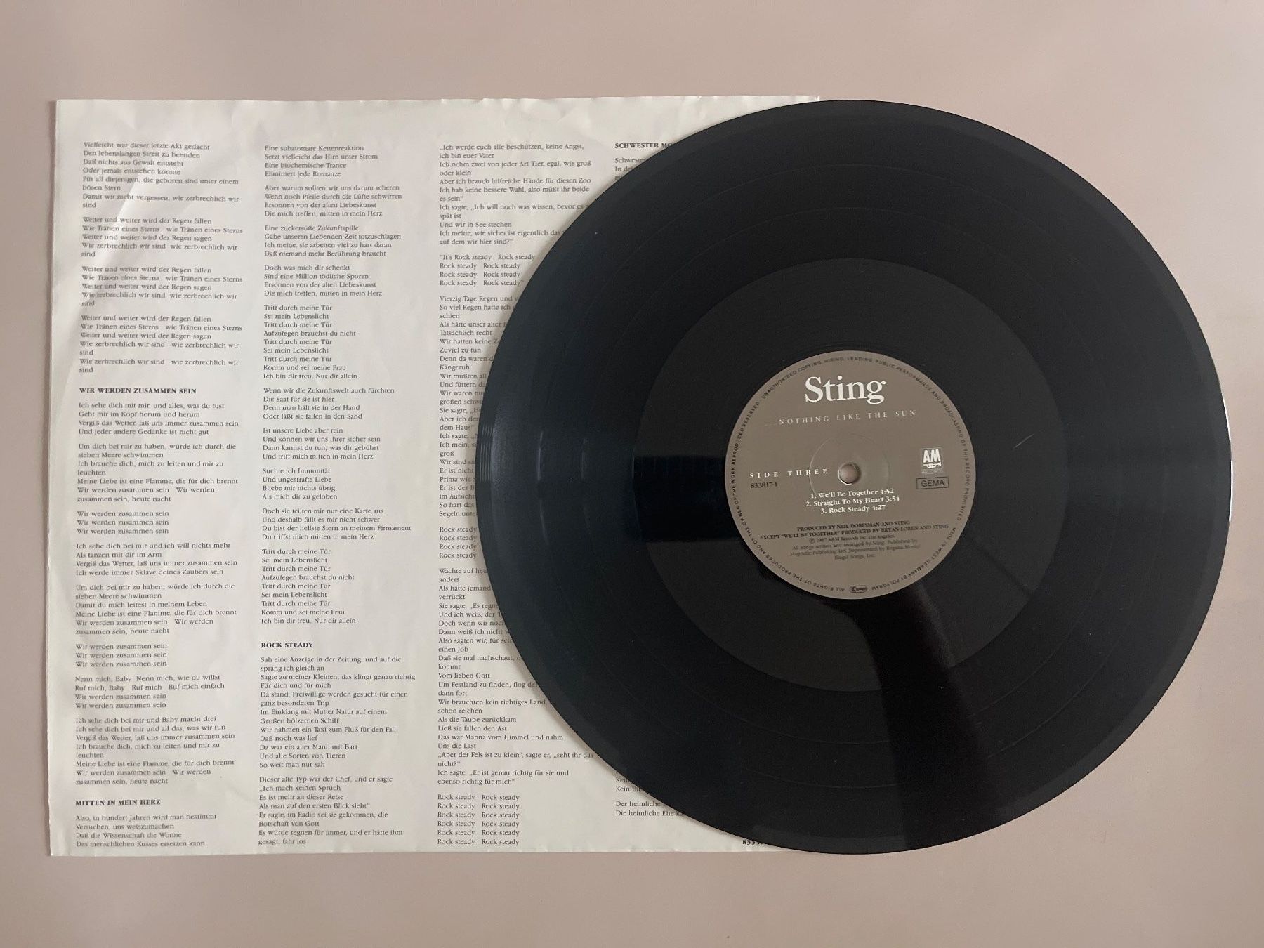 Schallplatten: Sting –  ...Nothing Like The Sun VG+/VG+ – Gebraucht aus Zürich von bkudrzycki 3
