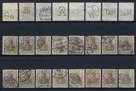Germania Briefmarken1900-1919 mit Perfin gest