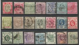 21 Timbres Anciens de divers Colonies Anglaises