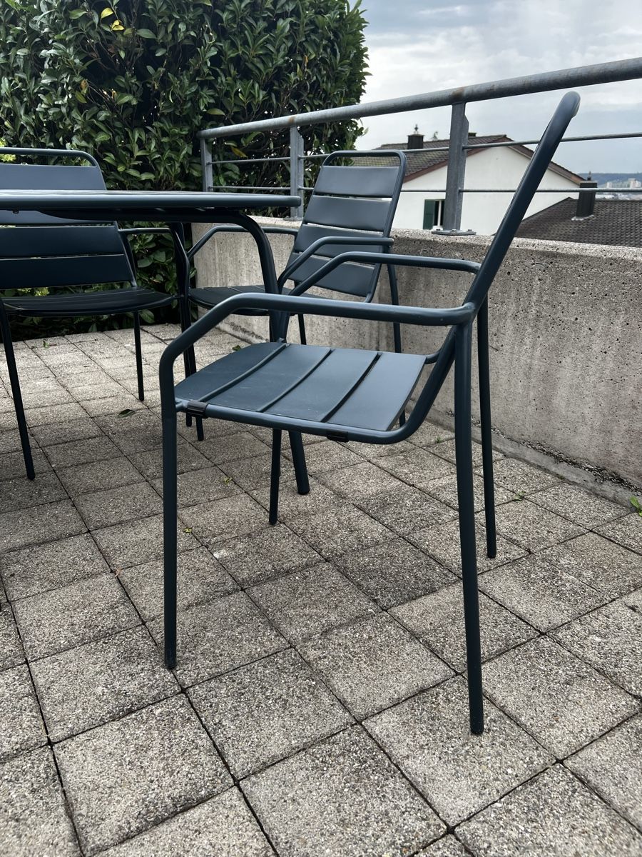 Pfister Set de table et chaises: Gartentisch mit 6 Stühlen dunkelblau  – Neuf (Voir description) à Buchs ZH par car_z6r2 4