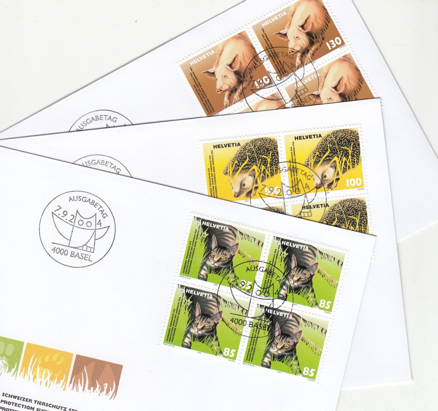 Tutti i francobolli: SBK 1130 - 1132 im 4er-Block FDC – Usato da Bürglen TG venduto da StampGraf