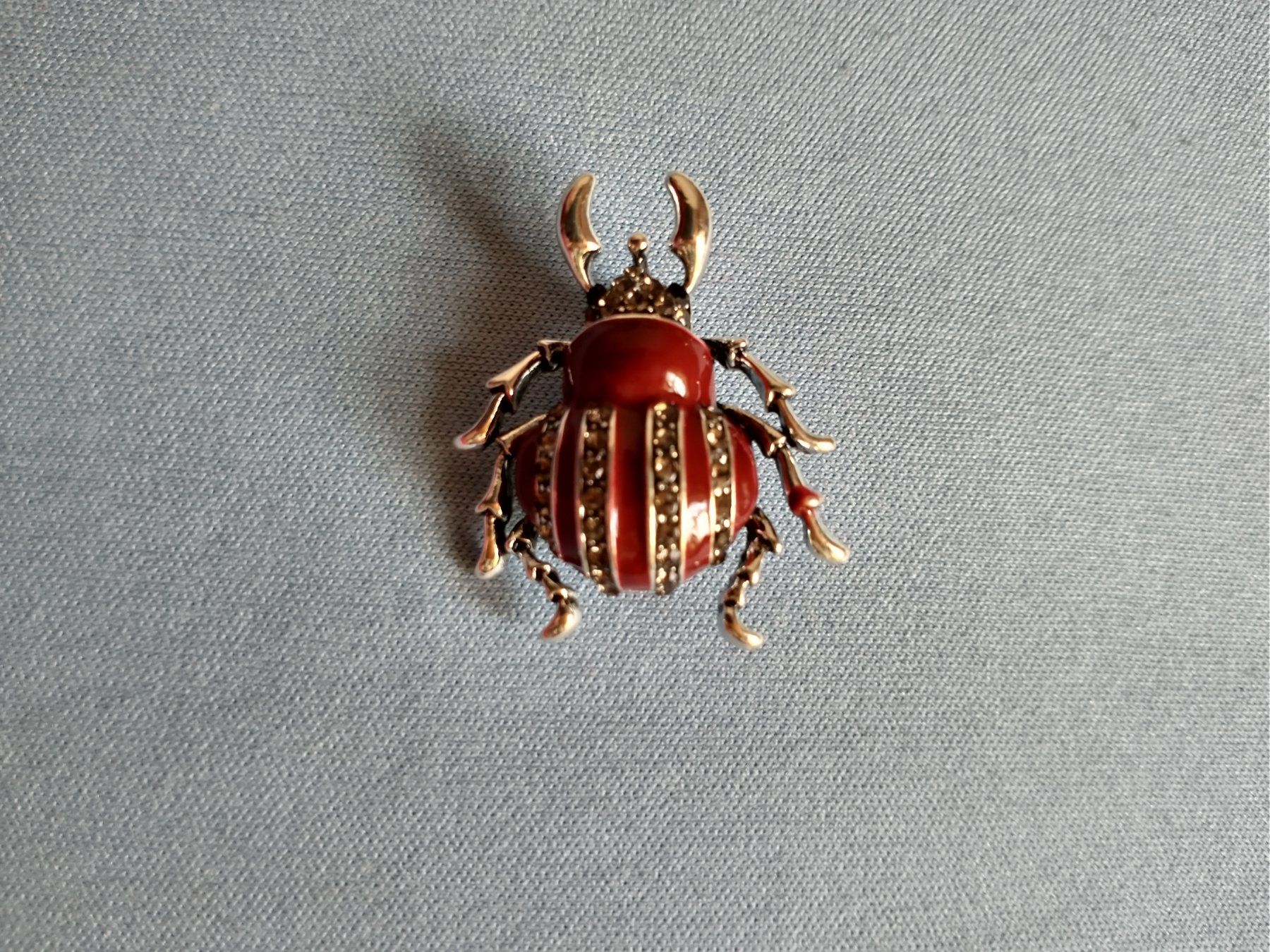 Spille & Fermagli: Brosche Käfer rot goldfarben mit Strasssteinen – Nuovo (secondo la descrizione) da Löhningen venduto da Chimae67 6