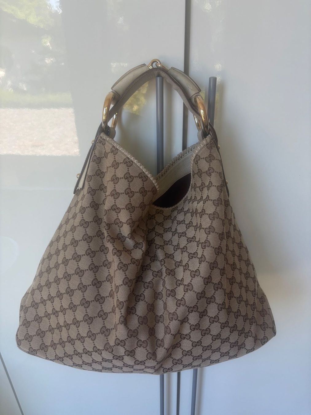 Gucci Taschen für Damen: GUCCI Hobotasche Canvas , Leder hellbeige – Gebraucht aus Herrliberg von mayfi