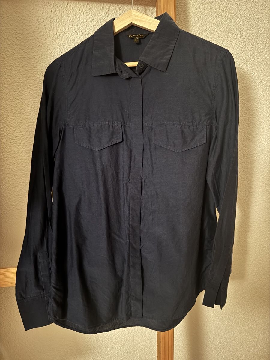 Massimo Dutti Blusen: Massimo Dutti Cotton Shirt, Size 36, Dark Blue – Gebraucht aus Wilen b. Wollerau von sopfl