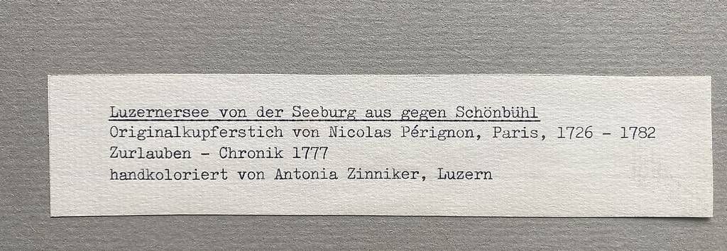 Stiche: Kupferstich vom Luzernersee – Gebraucht aus Kriens von visiam 2