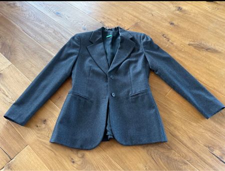 Benetton Blazer Damen Wolle anthrazit Gr. 38 IT