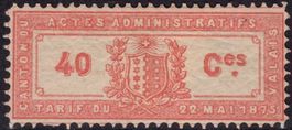 40 Ces Fiskalmarke vom Kanton WALLIS