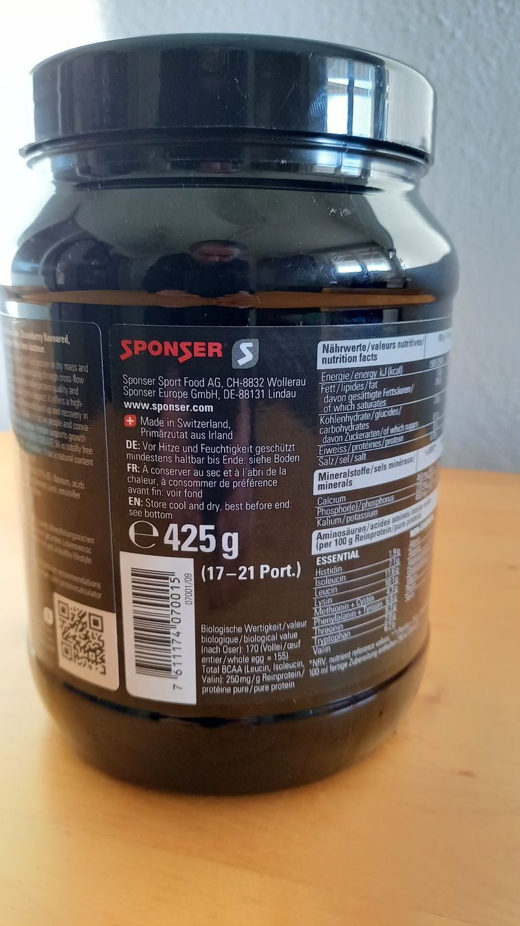 Lebensmittel & Spezialitäten: [NEU,Original]Sponser WHEY ISOLATE 94, 425g Strawberry. – Neu und originalverpackt aus Schmerikon von TechWizard 1