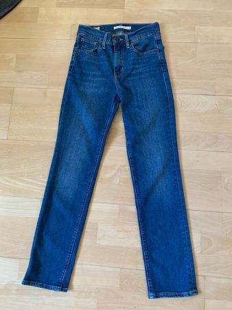 LEVI'S Damen Jeans Hose, Gr. 25, high rise straight, Blau