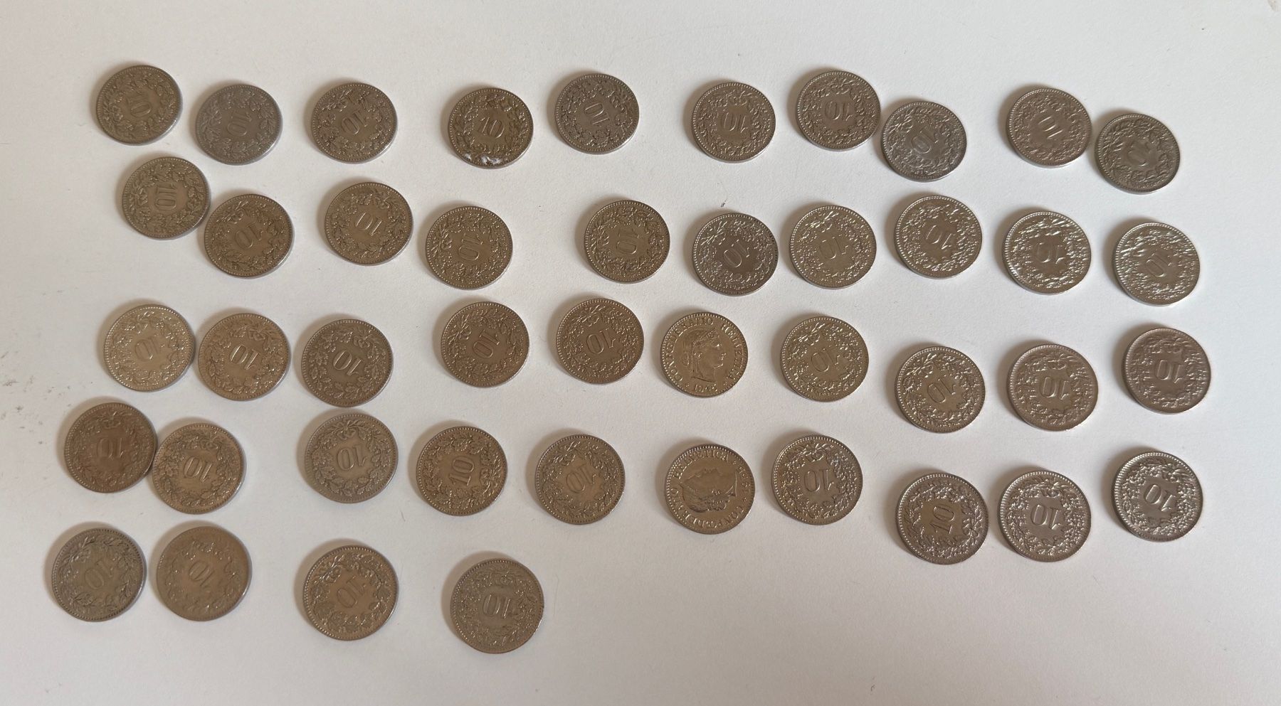 Tutti le monete: 10 Rappen - 56 Stück  - div. Jahrgänge – Usato da Samedan venduto da Gischpel25 8