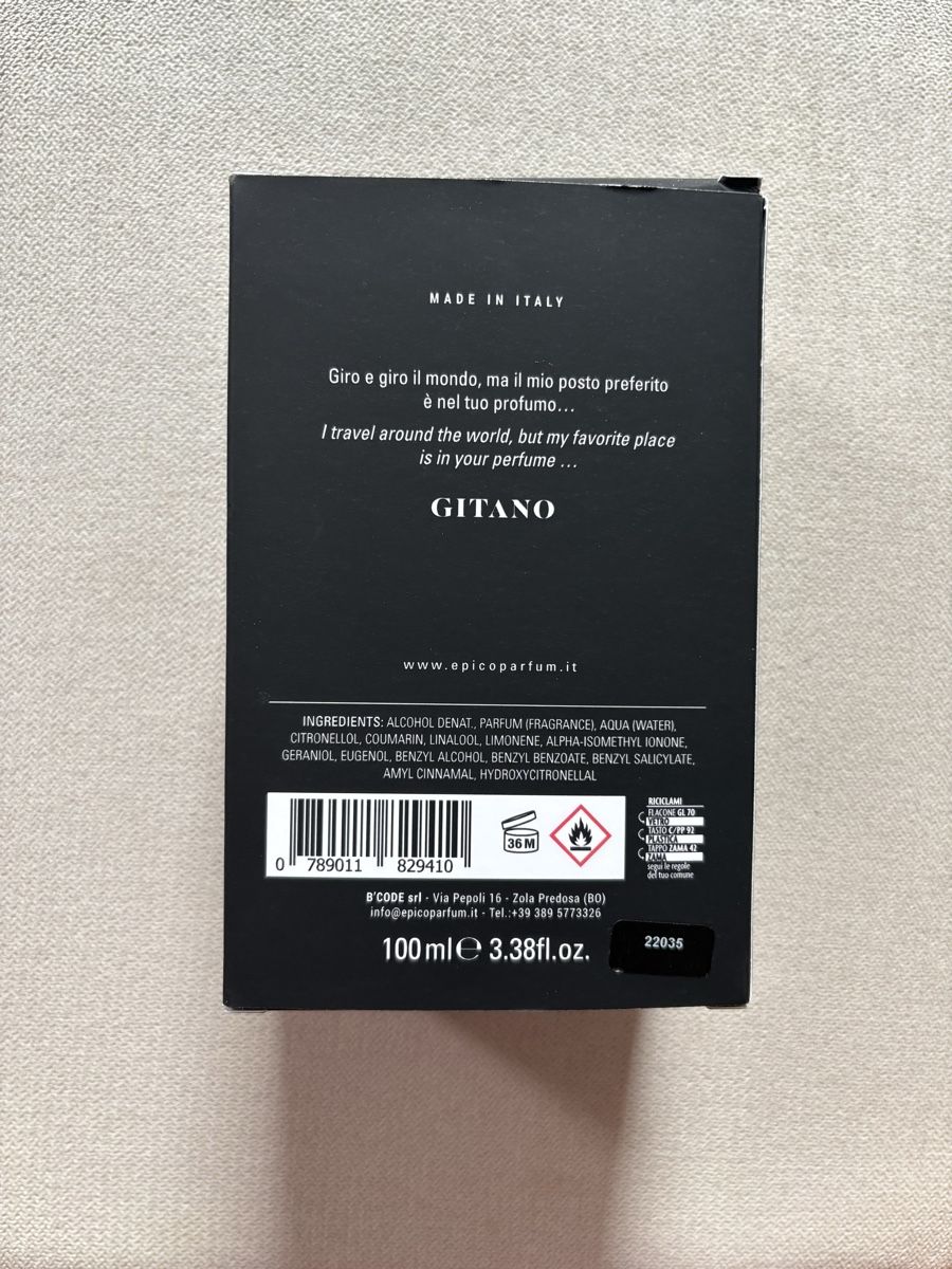 Parfum & Eau de Toilette: Bellissimo profumo Epico Gitano – Neu (gemäss Beschreibung) aus Chiasso von myt_k8rf 3
