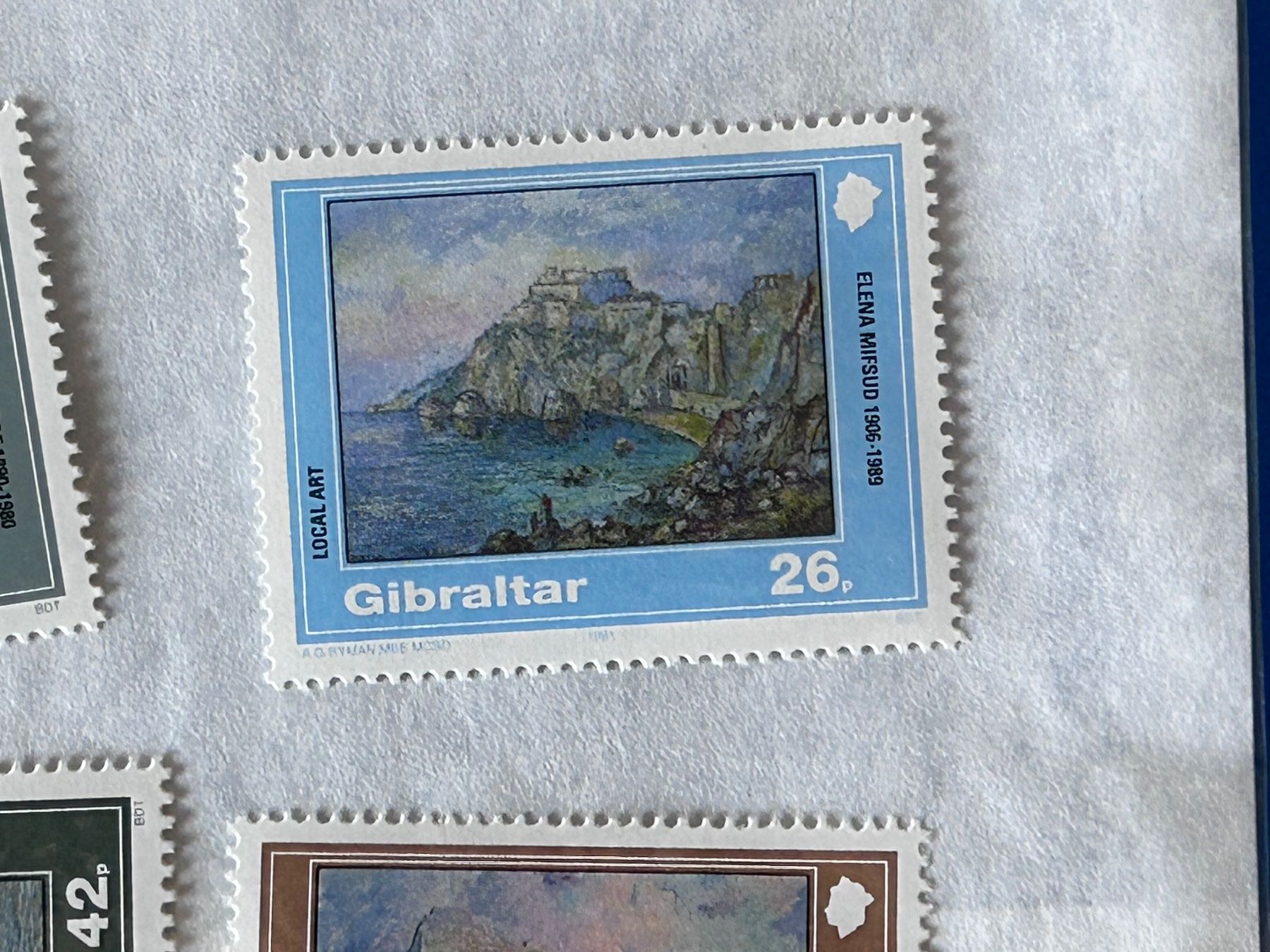 Alle Briefmarken: Stamps - Gibraltar - Local Art 1991 – Gebraucht aus Corcelles NE von AJKader 4