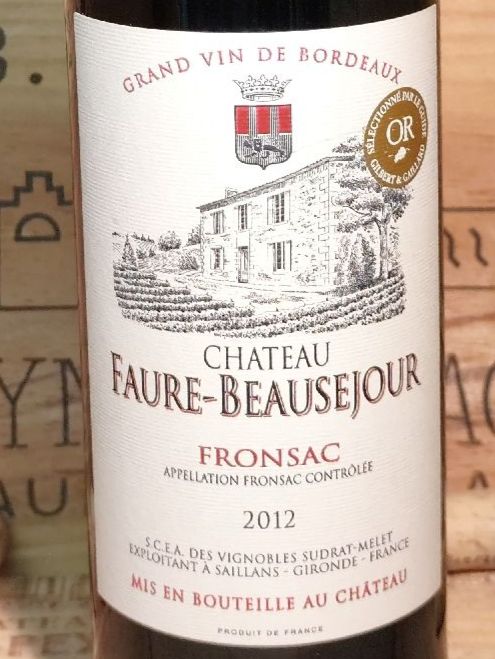 Vino: 2012 Chateau Faure-Beausejour – Nuovo e nell'imballaggio originale da Büsserach venduto da Vintage-vins