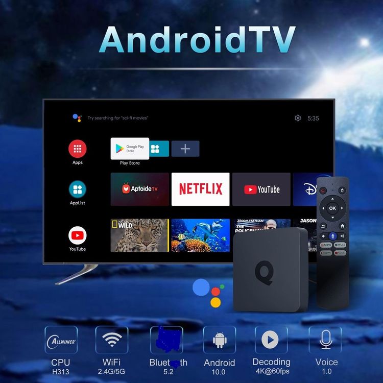 QBOX ATV Android 4K Smart TV media player 2GB 16GB | Kaufen auf Ricardo