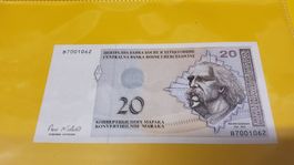 20 Konvertible Marka Bosnien-Herzegowina, Selten!