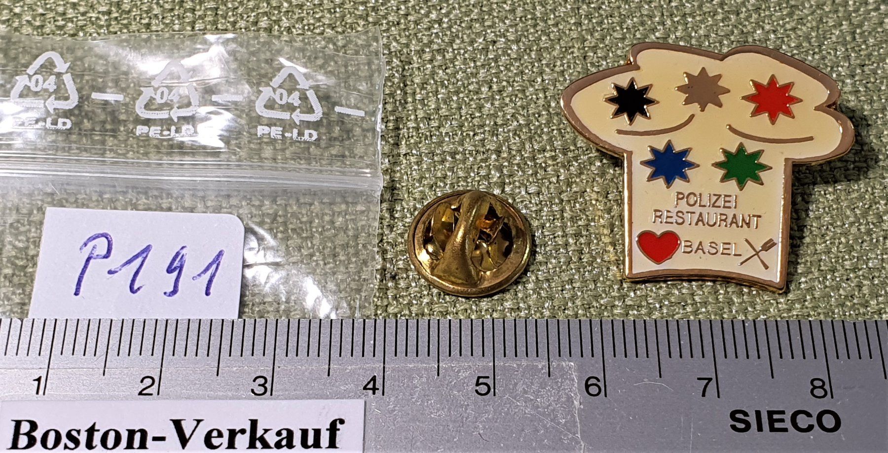 Placchette & Badge: P191 - Pin Polizei Restaurant Basel – Usato da Reinach BL venduto da Boston-Verkauf 1