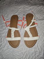 Sandales été femme blanches et corail 38