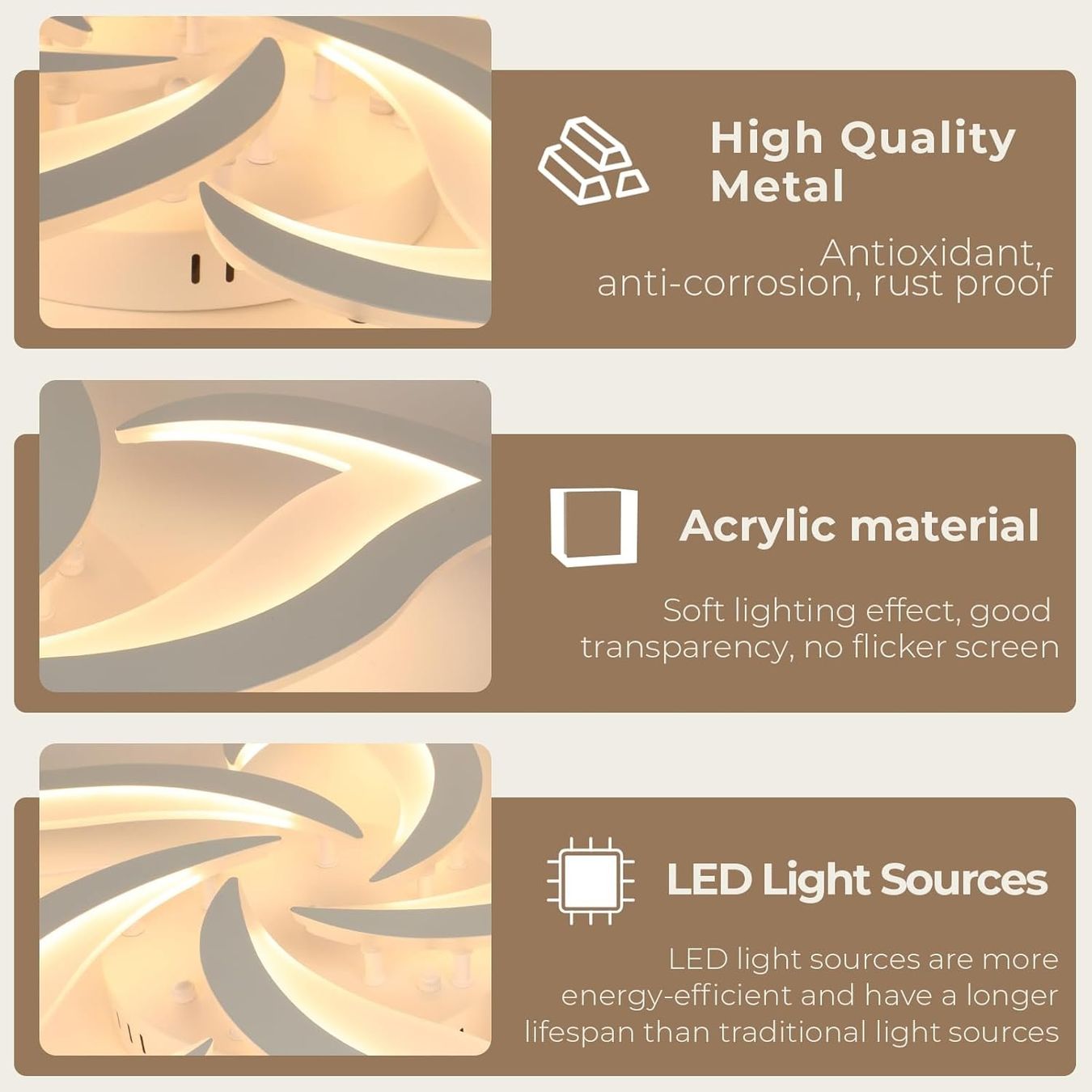 Lampadari & plafoniere: Dimmbare LED Deckenleuchte 28W Aluminium Blütendesign – Nuovo e nell'imballaggio originale da Genève venduto da Top-Trend 6